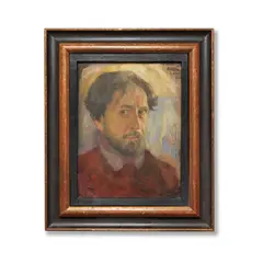 Nicolas Millioti, Self-Portrait accompanied by three double-sided studies, the Artist's palette, brushes and easel; illustrated catalogue Théâtre des petits comédiens de bois, Julie Sazonova, 1925 featuring Milliotti's Puppets, group of original photographs of the Puppets and A.B.C. Magazine d'Art, March 1925, N3