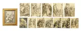 Georges Pogedaieff, A Collection of Book Illustrations  including illustrations for N.Gogol's "Nose" and A. Pushkin's "The Queen of Spades", chalk on paper