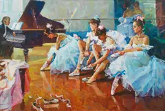 Rehearsal by Anatoly Shapovalov, oil on canvas, offered May 2023