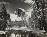 Half Dome, Merced River, Winter, Yosemite National Park, California by Ansel Adams, 1938, Gelatin silver print, sold Dec 2023