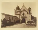 Albert Hiller, Carmel Mission, c. 1920s, Bromoil print; initialed and titled in pencil by the photographer's widow on the reverse