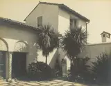Ansel Adams, Garfield Merner Home, Hillsborough, California (View with Open Gate)