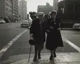 Two Women Crossing Mason Street, San Francisco by Dorothea Lange, 1956, Gelatin silver print, offered Dec 2023