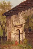 Edwin Deakin, A Peaceful Day (At San Juan Bautista Mission, California), oil on canvas laid to board