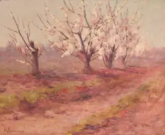 Giuseppe Cadenasso, Orchard and Trees in Bloom (a group of two), Orchard signed 'G. Cadenasso' (lower left) and titled and dated 'April 4th 1911' (on the stretcher bar), Trees signed 'G. Cadenasso' (lower left)
