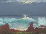John William Hilton, Ke'Anae Moonrise, oil on board