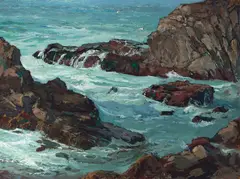 Si Chen Yuan, Carmel Cove, oil on Masonite
