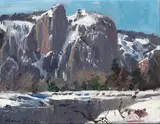 Percy Gray, Yosemite in Winter, oil on board