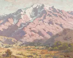 Mt. San Antonio by Sam Hyde Harris, oil on canvas laid to board, offered Nov 2023