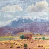 Jimmy Swinnerton, Cabin Amid Pines (In Southern Utah), oil on canvas