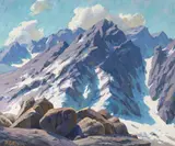 Blue Mountain by Paul Grimm, 1932, oil on canvas, offered Nov 2023