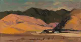 Alfred R. Mitchell, On the Road from San Luis Obispo to Morro Bay, oil on Upson board