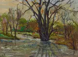 George Gardner Symons, A View of the Bronx River (New York), oil on board
