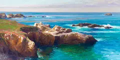 Coastal Scene (Point Lobos) by Curt Walters, oil on canvas, sold Nov 2023