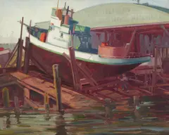 Dry Dock by Sam Hyde Harris, oil on canvas, offered Nov 2023