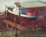 Sam Hyde Harris, Dry Dock, oil on canvas