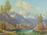 Paul Grimm, Glorious Sierras, oil on canvas