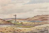 Aaron Gunn Pyle, Sandhill Country and Early Spring (a group of two), first watercolor and gouache on paper, second egg tempera on board