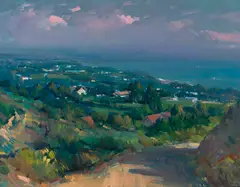 Malibu Heights by Ovanes Berberian, oil on canvas, sold Nov 2023