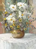 Meredith Brooks Abbott, Matilija Poppies and Sage, oil on canvas