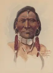 Edgar Samuel Paxson, Indian Brave, watercolor on paper