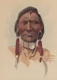 Edgar Samuel Paxson, Indian Brave, watercolor on paper