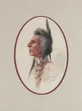 Edgar Samuel Paxson, Portrait of a Native American in Profile, watercolor on paper