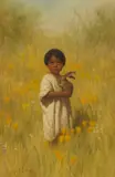 Grace Hudson, Western Wildflowers (Hu-Hi-A and Chi-Koda), 1927, oil on canvas