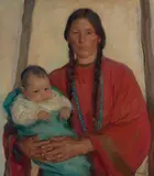 Mary Mendenhall Gray, Native American Mother and Child, oil on canvas