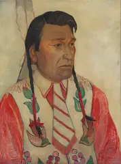 Elsa Jemne, Portrait of a Native American Man, oil on canvas laid to board
