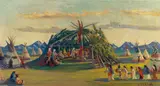 Kathryn W. Leighton, Blackfoot Indian Ceremony, oil on canvas