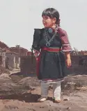 Ray Swanson, Pueblo Girl, acrylic on canvasboard