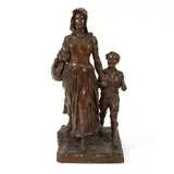 Bryant Baker, Pioneer Woman, bronze with brown patina
