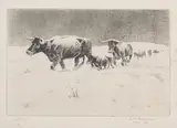 Elling William "Bill" Gollings, Drifting, 1927, Etching on wove paper with partial Umbria Italia watermark