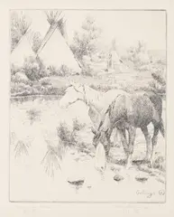 Summer Time by Elling William "Bill" Gollings, 1927, Etching on wove paper, sold Nov 2023