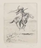 Elling William "Bill" Gollings, A Warrior, 1927, Etching on wove paper