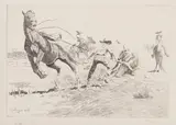 Elling William "Bill" Gollings, A Tie Down Man, 1927, Etching on wove paper with Umbria Italia watermark
