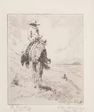 Elling William "Bill" Gollings, A Cowboy, 1928, Etching on wove paper