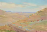 Elling William "Bill" Gollings, Cows Grazing, Wyoming
