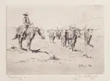 Elling William "Bill" Gollings, Trailing, 1928, Etching on heavy wove paper