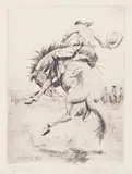 Elling William "Bill" Gollings, Wild & Ragged, 1928, Etching on wove paper with Umbria Italia watermark