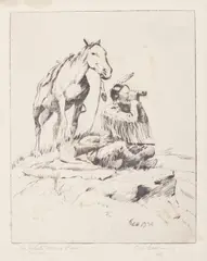 The White Man's Eyes by Elling William "Bill" Gollings, 1930, Etching on wove paper, sold Nov 2023