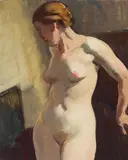 Maynard Dixon, Standing Figure (possibly Edith Hamlin Dixon), oil on canvasboard