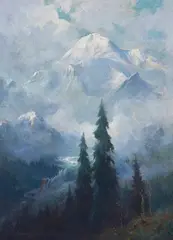 Sydney Laurence, Mt. McKinley (Denali), oil on canvas laid to panel