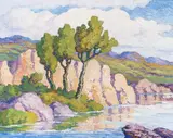 Birger Sandzén, Creek and Hills (Wild Horse Creek, Graham County, Kansas)
