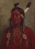Joseph Henry Sharp, Portrait of Ch'ri Elkhorn, circa 1907, oil on board