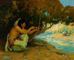 E. Irving Couse, Turkey Hunter, oil on canvas