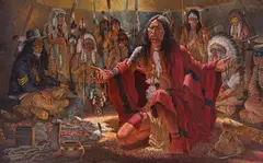 Michael Gentry, The Vision of Sitting Bull, oil on canvas