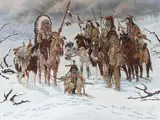 Michael Gentry, Trackdown (Decision in the Snow), oil on canvas