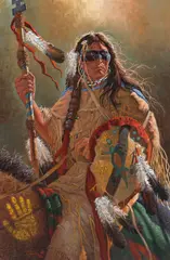 Michael Gentry, The Avenged (Moving Robe - North Cheyenne), oil on canvas